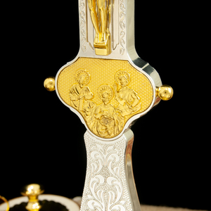 Премиум продажа Позолоченный православный христианский церковный крест Распятие религиозные аксессуары церковное украшение распятие отца - Product Image 2