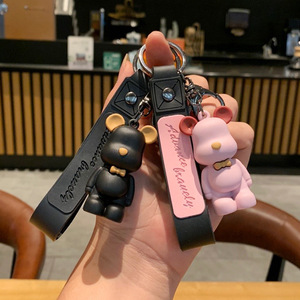 Llavero de Oso Adorable de PVC con Diseño de Dibujos Animados, Anillo para Llaves de Coche, Regalo para Parejas - Product Image 1