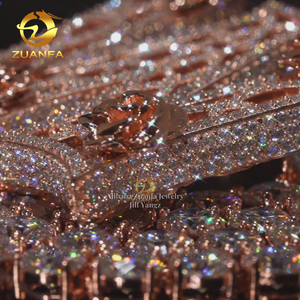 3D Rose Custom Bail Letter Colgantes Baguette Moissanite Iced Out Full Diamonds Letter Nombre inicial Joyería Collar Personal - Product Image 5