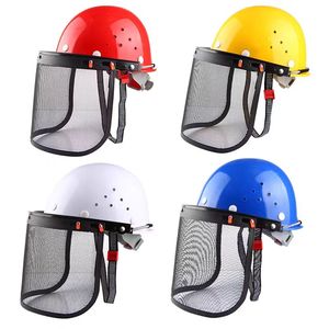 Casque de sécurité en ABS avec grille métallique pour taille-haie et masque facial avec protection anti-éclaboussures pour travaux de construction - Product Image 5