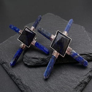 Cruz de Lapislázuli, Gema Tallada a Mano, Cristal Curativo Espiritual, Artículo Decorativo - Product Image 1