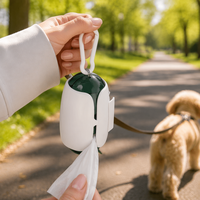 Distributeur de sacs à déjections pour animaux de compagnie, support portable pour sacs à crottes de chien, clip de laisse, déchirure à une main, sacs biodégradables, accessoires pour animaux de compagnie pour la promenade en extérieur