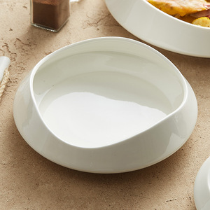 Tazón de inmersión de cerámica pequeño irregular para restaurante directo de fábrica al por mayor y cuencos grandes para mezclar ensaladas de porcelana para Hotel - Product Image 4