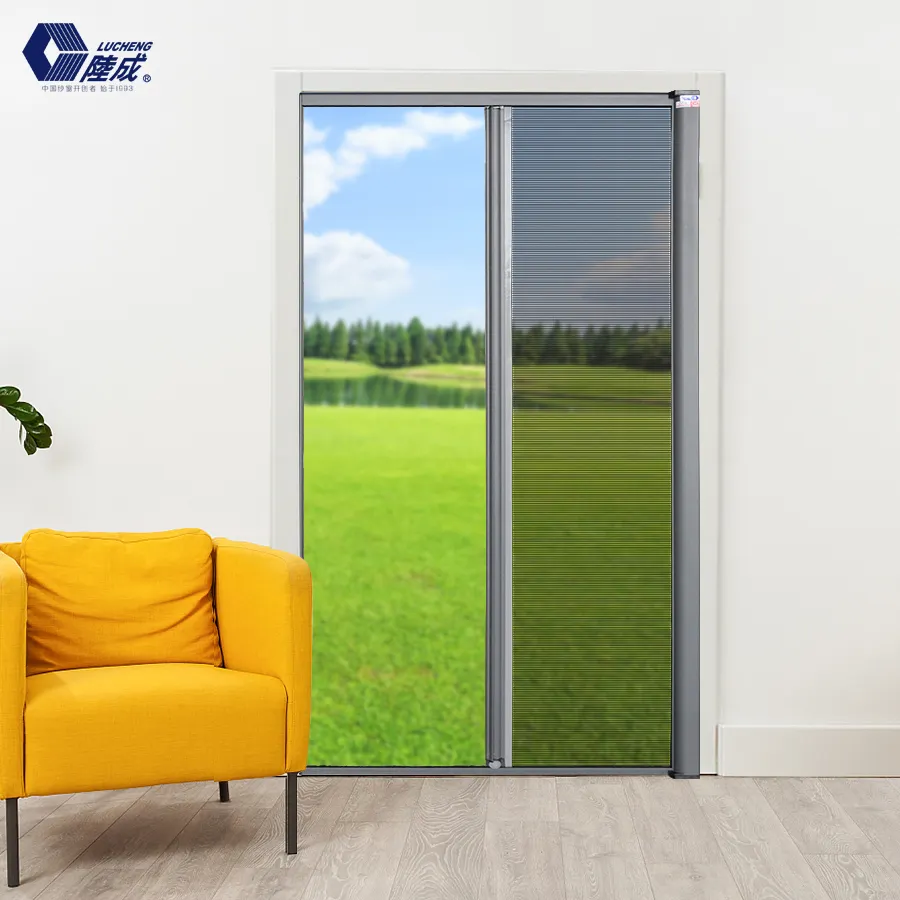 Retractable insect screens aluminum frame with fiberglass mosquito net sliding screen door