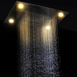 Bathroom Bluetooth Music Shower Set Ceiling LED Rainfall Waterfall Shower Head System Thermostatic Mixer Faucet Massage <strong>Body</strong> Jet - Product Image 4