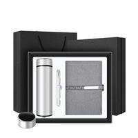 Set de Regalo de Cuaderno de Cuero de Lujo A5 con Encuadernación Cosida, para Mujer/Hombre, con Diario, Bolígrafo, Taza Térmica, 92 Hojas, para Negocios