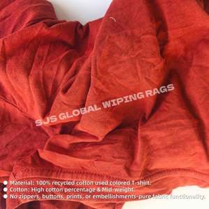 Trapos de camiseta reciclados de colores para uso en taller, trapos 100% algodón para limpieza y secado. - Product Image 4