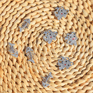Pendentif en alliage de zinc en forme d'arête de poisson pour la fabrication de bijoux DIY, formes variées, plaqué GJ228 - Product Image 2