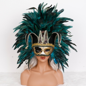 أقنعة ريش ملونة أصلية للبالغين، خفيفة الوزن ومريحة، صنع في الصين، متوفرة للكرنفال وماردي غرا - Product Image 5