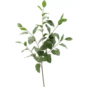 Hot Sale Künstliche Pflanze Home Decor Grün Kunststoff Lorbeerblatt Lorbeerbaum Künstliches Laub Spray Faux Laurel Leaf Stem