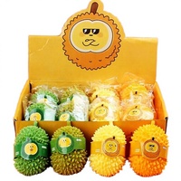 Jouet Squishy TPR Durian Mignon, Simulation Alimentaire Douce, Anti-Stress, Balle de Décompression à Presser pour Filles et Enfants 14+ Vente en Gros