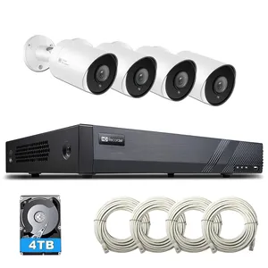 De gros amazon 10 to hdd-Kit de caméra de vidéosurveillance NVR 4k, wifi, 4 canaux, avec capteur S ONY, support P2P, dispositif de vision mobile, application Mstar signarte, 2020
