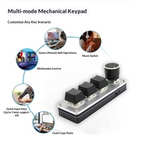 Keyboard Makro Nirkabel 3 Tombol 2.4G USB Mode Ganda Tombol Dapat Ditukar Mini Keypad untuk 3 Skenario Aplikasi
