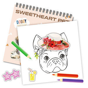 Set di 20 <span class=keywords><strong>Fogli</strong></span> per Disegno Fai-<span class=keywords><strong>da</strong></span>-Te, Libro di Adesivi per Vestire Animali Domestici, Kit di Colorazione a Tema Cuccioli per Bambini - Product Image 2