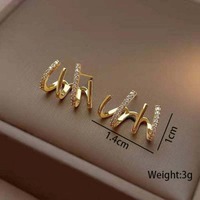 Boucles d'oreilles griffes serties de diamants, style audacieux et froid, accessoires pour femmes