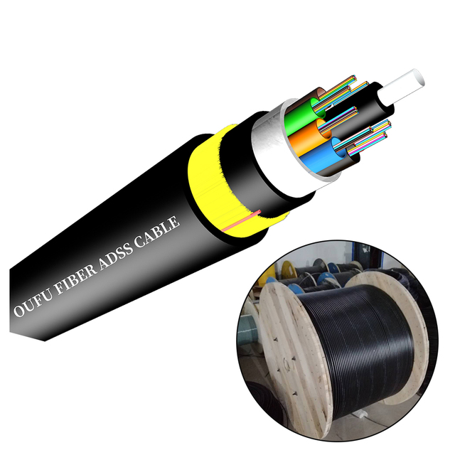 OEM/ODM ADSS 200 Span Core 6 Fiber Optic Cable for Outdoor Aerial