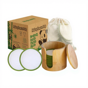 Almohadillas Redondas Desmaquillantes de Cáñamo y Algodón Orgánico de Bambú Reutilizables con Etiqueta Privada Personalizada, Caja de Almacenamiento - Product Image 1
