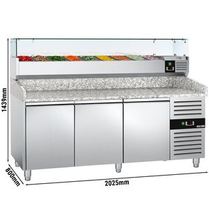 GGM Gastro Pizza Refrigerated Prep <b>Table</b> ECO-2000x800mm-Triple Doors-2-8C-A+++ Energy Efficient-Digital Temp Control-incl. - Product Image 2