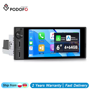 วิทยุติดรถยนต์ Podofo 1Din ระบบแอนดรอยด์ หน้าจอ Incell ขนาด 6 นิ้ว ความจุ 4+64GB รองรับ Carplay/Android Auto GPS/WIFI/FM/USB/BT/EQ/Type-C USB พร้อมบริการช่วยเหลือทางเทคนิค - Product Image 1