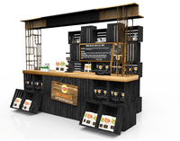 Présentoir de boissons et café, style américain, design moderne, idéal pour les centres commerciaux