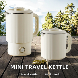 Nuevo Hervidor Portátil Inalámbrico de Acero Inoxidable Mini de 0.8L, Diseño Plegable para Viajes y Uso en Hoteles, Apagado Automático, Electrodoméstico - Product Image 4