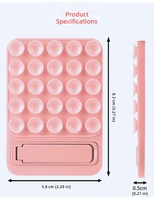 Support de téléphone à ventouse en silicone, support de téléphone pour miroir de douche, pliable, adhésif, accessoire pour smartphones pour selfies et vidéos