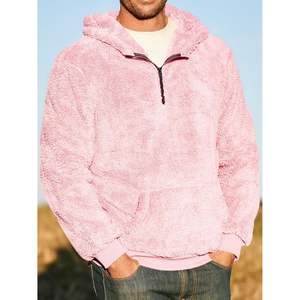 2025 hommes Sherpa polaire pull quart Zip sweat décontracté automne hiver chaud sweat 3D broderie solide motif XXS - Product Image 4