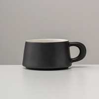 Mug à thé ou à café en céramique moderne avec logo personnalisé, 250 ml, finition mate, orange, rouge, noir, blanc, avec cuillère, boîte cadeau