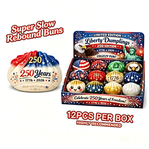 ของเล่นบีบซาลาเปาเหมือนจริง บีบแล้วคืนตัวช้า ของเล่นบีบคลายเครียด ของขวัญวันชาติสหรัฐอเมริกาครบรอบ 250 ปี ขายส่ง - Product Image 1