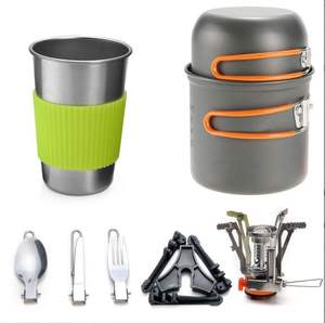 Pot de camping Offre Spéciale ustensiles de cuisine cuisinière support de boîte trépied et tasse en acier inoxydable ensemble de cuisine - Product Image 3