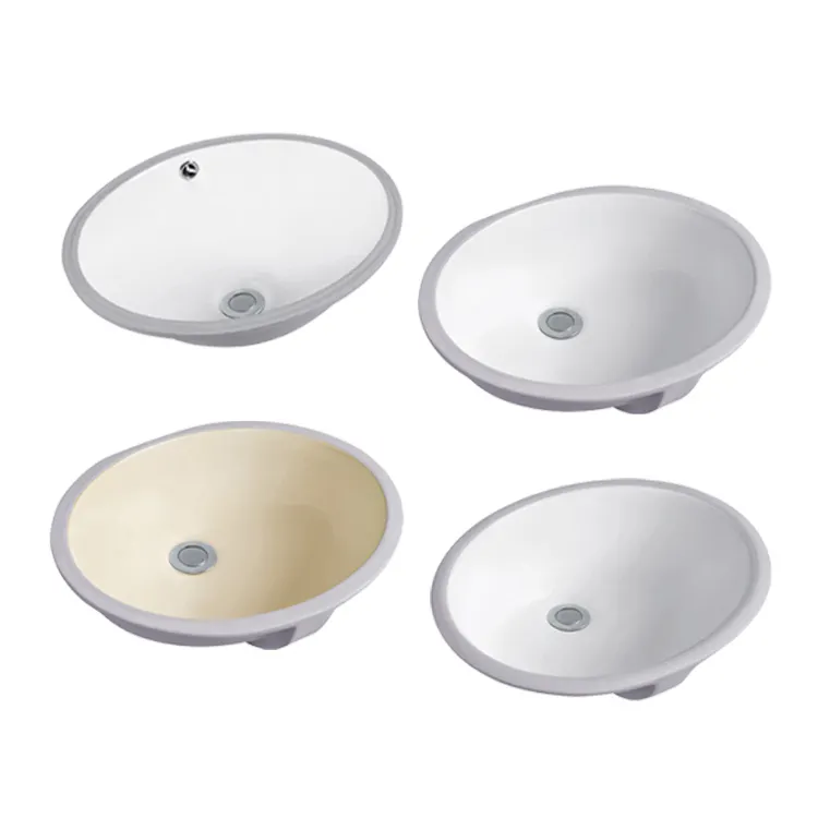 Tarpul, lavabo de porcelana ovalada blanca de 19,4 pulgadas, lavabo de cerámica para debajo del mostrador, lavabo de baño