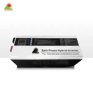 Tai Energy 2024 inverter surya fase Split 12kW, inverter tenaga surya 48v 100AH, gelombang sinus murni daya tinggi hibrida diameter