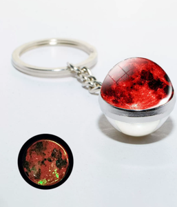 พวงกุญแจรูปพระจันทร์ทรงกลมทำจากโลหะจี้แก้วสองด้านเนบิวล่าเอิร์ธรูปดาว - Product Image 4