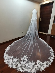 لوكسين جديد طويل ، دانتيل زهور تول ناعم ، أنيق مع مشط - Product Image 3