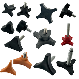 Sekrup tangan kenop bintang plastik hitam kustom M3 M4 M5 M6 kancing berulir untuk pegangan furnitur dapur - Product Image 3