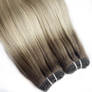 Vente en gros populaire : Cheveux humains vierges 100% naturels, double trame, tissage à la machine, légers, confortables, volume et coiffage, couleur Balayage - Product Image 3