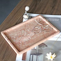 Luxus Creme Rose Marmor Serviert ablett Rechteck Natur marmor Dekorative Lebensmittel Obst Schmuck Tablett Für Weihnachts dekoration