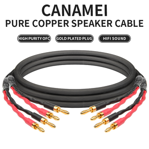 כבל רמקול מצופה זהב נחושת טהורה OFC טהורה במיוחד עם מחבר בננה לנגן DVD ומסך עם מעטפת PVC - Product Image 2