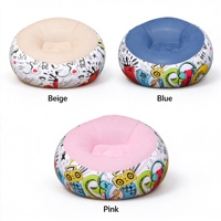 Canapé gonflable floqué portable d'extérieur, chaise longue gonflable pliable avec imprimé graffiti pour le camping et la maison