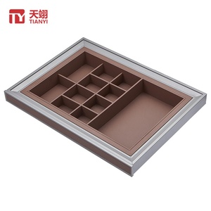 Luxury Aluminum Alloy Wall Mount Detachable Design Pull <b>Storage</b> <b>Basket</b> <b>Soft</b> Closing Lingerie Box Wardrobe Accessories Organizer - Product Image 1