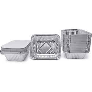 Rectangle Square Disposable Aluminum <b>Foil</b> Baking Pan Takeout Food <b>Container</b> Food Grade Plastic Lid Custom Size Kitchen Use - Product Image 1