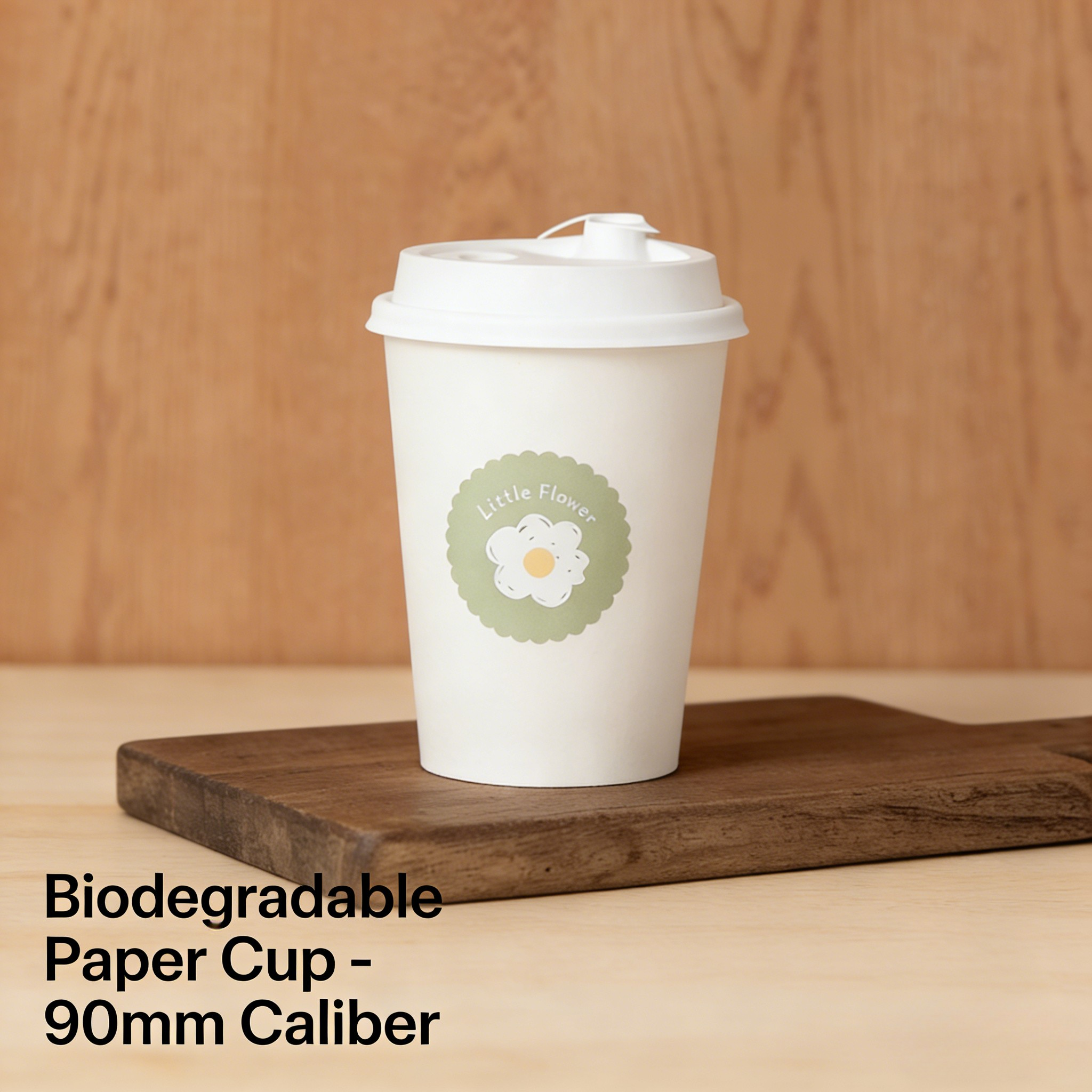 90mm Caliber Biodegradable Paper Cup Wholesale Premium Thickened with Lid for Hot Drinks Coffee Milk Tea Commercial Takeaway