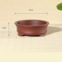 Dia.15cm H.5cm Plastique Bambou Forme Ronde Peu Profonde Bonsaï Pot pour Bonsaï