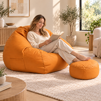 Fauteuil Cocon en EPP avec Ottoman, Siège de Salon Non Compressible, Revêtement Performance, pour Usage Domestique