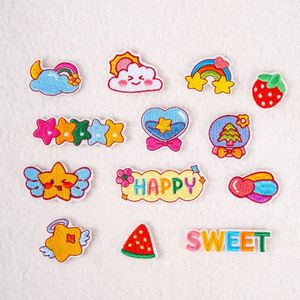 สติกเกอร์รีดติด/ติดเอง ลายปักน่ารัก รูปเมฆสีรุ้ง ดาว แตงโมหวานๆ สำหรับตกแต่งกระเป๋า เสื้อผ้า หมวก - Product Image 1
