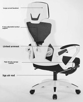 Chaise de bureau ergonomique pivotante de luxe pour direction, avec repose-pieds et 4 vérins à gaz, idéale pour la maison ou le bureau, modèle Leer Modern Mesh.