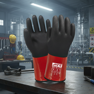 Gants de protection personnels HTR en PVC texturé, durables, respirants, résistants à l'huile, à la coupure et aux produits chimiques, 30 cm - Product Image 4