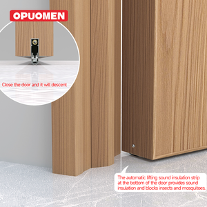 Porte de chambre intérieure en aluminium et bois avec surface en mélamine et cadre en aluminium pour projets d'appartements - Product Image 6