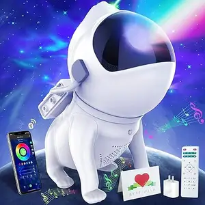 Projetor Star Galaxy Dog, Space Buddy com 360 ajustável, controle de aplicativo inteligente, 21 nebulosas, alto-falante de música Bluetooth, 8 ruídos brancos