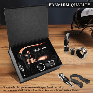 Nouveauté Vis en liège pour bouteille de vin en argent Alliage de zinc Tire-bouchon en forme de lapin Verseur Coffret cadeau Kit ouvre-bouteille Coffret cadeau - Product Image 6